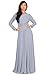 KOH KOH Womens Long Sleeve Flowy Empire Waist Fall Winter Party Gown