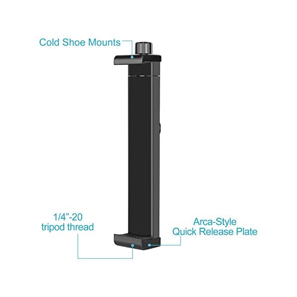 NEEWER iPad Tablet Tripod Mount Adapter Holder, 6.3-9.25 inches/16-23.5 Centimeters Adjustable Clamp for iPad Mini iPad 2/3/4, iPad Air/Air2, iPad Pro Microsoft Surface Samsung Tab 7.0 Series – Bild 8