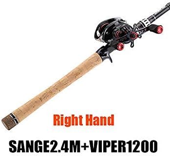 GEOPONICS SeaKnight Sange & Viper Baitcasting Fishing Rods Reels Combo 2.1M 2.4M Travel Fishing Rod Lure Rod + 12BBCasting Wheel Color Black Bearing Quantity 3