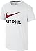 NIKE Boys' Just Do It Swoosh Tee, White/University Red, Medium