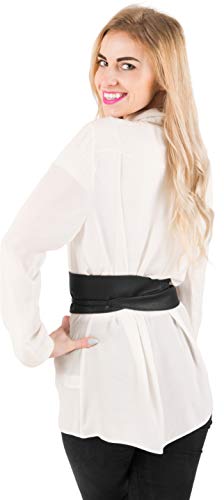 BlackButterfly Obi Waist Band Self Knot Tie Up Cinch Belt (Black, One Size) - Thumbnail 4
