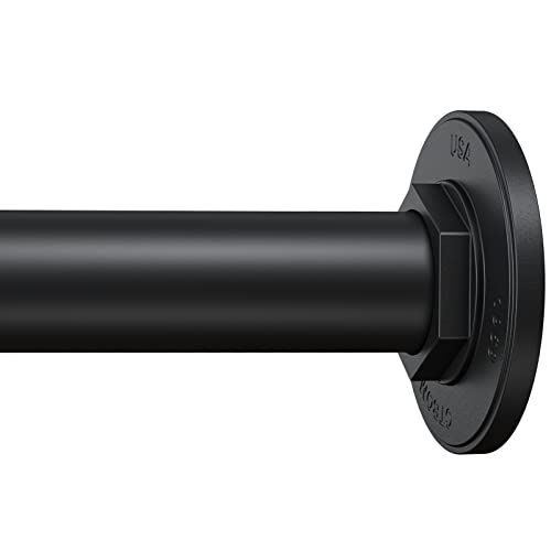 BRIOFOX Industrial Shower Curtain Rod Black Tension Curtain Rod