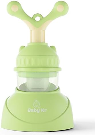 BabyKr Premium Silicone Baby Food Feeder, Happy Fresh Fruit Teething Toy Nibbler, Green