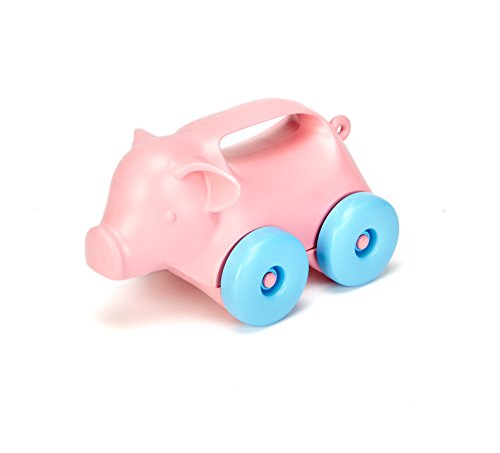 Green Toys Pig-on-Wheels, Pink/Blue