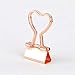 TOYMYTOY Rose Gold Metal Binder Clips with Heart Shaped Handle,File Paper Metal Binder Clips for Office Home School,12Pcs
