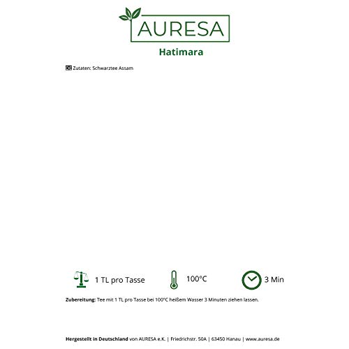 AURESA Loser Tee Hatimara im Glas | Schwarztee aus Assam - 100g | Wiederverwendbare Glasflasche mit Korkverschluss – Bild 5