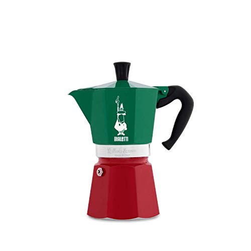Bialetti 0005323 6-Cup Espresso Stovetop Coffee Maker, Tricolore, Tricolore