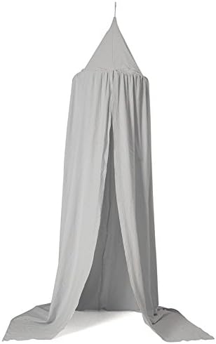 Chengjie Cotton Princess Mosquito Netting Dome Bed Canopy Children's/Baby/Kids Room Decorate,94.9 inches Grey B