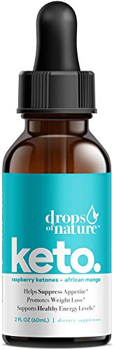 Keto Weight Loss Drops - Pure Raspberry Ketone Drops - Powerful Ketone Antioxidant - Suppress Appetite, Promotes Weight Loss, Boost Energy Level - 2 Fl Oz (60 ml)