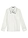 Persun Women's White Cat Pattern Collar Button Down Cotton Long Sleeve Shirt
