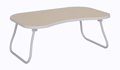 MULSH Laptop Desk Bed Table Notebook Table Bed Tray Table Breakfast Serving Tray For Sofa Bed with Foldable Metal Legs and MDF Top Board in White Oak,23.62"W X15.75"D X9.65" H
