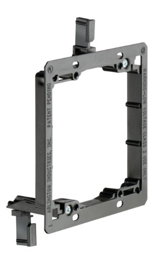 Arlington LVCE2-1 Low Voltage Mounting Bracket with Cable Wall Plate, 2-Gang, 1-Pack