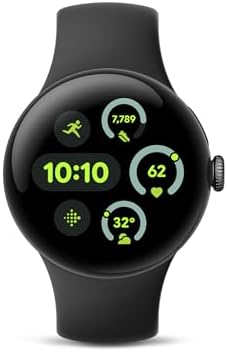 Google Pixel Watch 3 (41mm) 2024 Model - Android Smartwatch, Heart Rate Tracking, Fitbit Advanced Running, Fitness Insights, 24-Hour Battery - Matte Black Aluminum Case - Obsidian Band - Wi-Fi