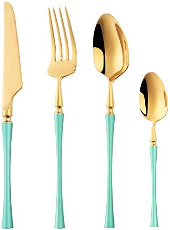 Buyer Star ステンレス カトラリーセット ４点セット ナイフ フォーク スプーン ティースプーン 北欧風 一