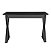 Walker Edison Lawrence Urban Industrial X Leg Glass Top Computer Desk, 48 Inch, Black