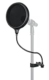 Gator Cases Split Level Double Layered Pop Filter with Attachment Clamp; Fits Most Standard Microphone Stands (GM-POP FILTER)