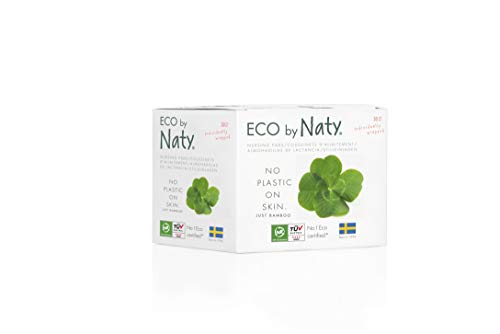 Eco by Naty Nursing Breast Pads Made of Bamboo, Compostable, 30 Individually Wrapped Pads