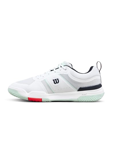 WILSON Pickle Pro Men's Pickleball Shoe - White/Bay/Fiery Coral, Size 8.5