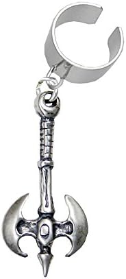 Sterling Silver Warriors Battle Axe Labrys Dangle Ear Cuff