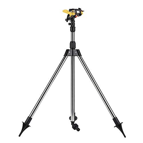 Dewin Tripod Irrigation Sprinkler - Stainless Steel Tripod Water Irrigation Tool, Plastic Sprinkler Auto System, Garden Lawn Supplies