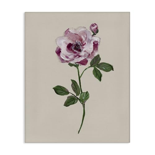 Stupell Industries Pink Jewel Rose Floral, 36 x 48 Inch Canvas Wall Art