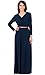 KOH KOH Womens Long V-Neck Full Sleeve Semi Formal Flowy Evening Cute Maxi Dress