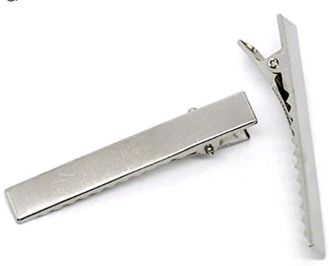 Pack of 20 – Silver MEDIUM crocodile alligator hair clip 46mm