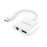 CHILISON USB C to 3.5mm Headphone Adapter, 2 in 1 Audio Adapter and Fast Charging Dongle Compatible for Pixel 3/3XL/Pixel 2/2 XL, Galaxy Note10+,iPad pro 2018,Essential Phone, HTC and More White