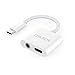 CHILISON USB C to 3.5mm Headphone Adapter, 2 in 1 Audio Adapter and Fast Charging Dongle Compatible for Pixel 3/3XL/Pixel 2/2 XL, Galaxy Note10+,iPad pro 2018,Essential Phone, HTC and More White primary