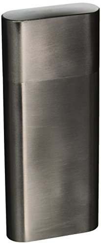 Visol Products Toledo Stainless Steel 2-Finger Cigar Case with Flask