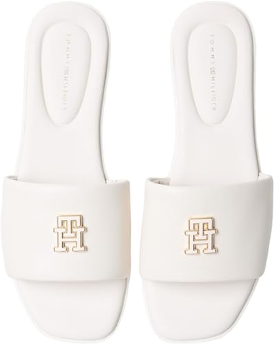 Donna Sandali Logo Hardware Mule in Pelle, Avorio (Soft Cream), 37