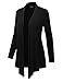 BILY Women's Asymmetrical Front Long Sleeve Front Pockets Light Sweater Cardigan Black XX-Large