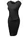 JJ Perfection Women's Elegant Short Sleeve Midi Bodycon Dress