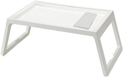 IKEA TV Tray - Lap Tray For The Family Bundle with Restaurant Quality Dinner Napkin - For TV, Movies, Breakfast in Bed, Lunch, Brunch, Dinner - WHITE [Foldable Legs][1 Napkin Included Per Tray]