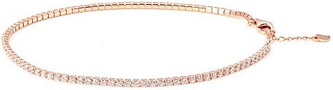 Gift from New York テニス アンクレット レディース 18金 ピンクゴールド 加工 シルバー925 金属アレルギー対応 女性 プレゼント