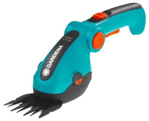 Gardena ComfortCut Li Cordless Grass Shears with 8 cm Cutting Width, Angled Comfort Handle with LED Display, Blade Change without Tools (9887-20)