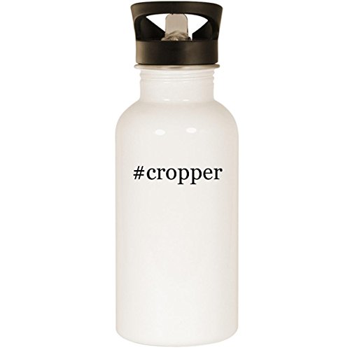 #cropper - Stainless Steel Hashtag 20oz Road Ready Water Bottle, White