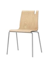 Nomad by Palmer Hamilton KUR.PURSE.LAM.H1733.1 Kurpie Euro-Style Dining Chair, Chrome and Maple Laminate Seat, 33.66