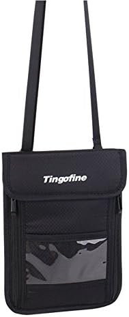 Travel Neck Pouch Neck Wallet with RFID Blocking Passport Holder (Black)