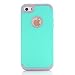 J.west 5C Case, iPhone 5C Case. Full Body Hybrid Hard PC and Soft Silicone 3-Layer Combo Shockproof Hard Case Cover for iPhone 5C - Light Blue/Grey