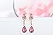 FAPPAC Flower Dangle Earrings Enriched with Swarovski Crystals - 18k Rose Gold Plated - Pink