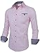 TAM WARE Mens Classic Slim Fit Contrast Inner Long Sleeve Dress Shirts TWNMS310S-8219-PINK-US M
