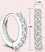 Cubic Zirconia Hoop Earrings,Silver Plated Round CZ Huggie Hoops Small Hoop Earrings for Women Girls