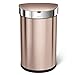 simplehuman 45 Liter / 12 Gallon Stainless Steel Semi-Round Sensor Can, Touchless Automatic Trash Can, Rose Gold Stainless Steel