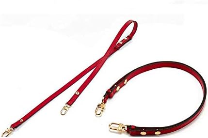 Cowhide Both Crossbody/Shoulder Adjustable Strap for Bag Handles Bag Straps (Red)