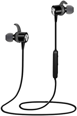 Labvon Bluetooth Headphones In Ear Wireless Earbuds 4.2 Magnetic Sweatproof Stereo Bluetooth Earphones for Sports With Mic Upgraded 9 Hours Play Time Secure Fit Noise Cancelling Black
