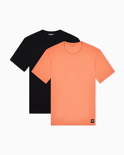 Men's Essential LOGOLABEL 2-Pack Crew Neck T-Shirt Black L