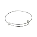 HUELE 20 Pack Metal Women's Expandable Blank Bangle Adjustable Wire Bracelet for DIY Jewelry Making Charm Bracelets(2.6 Inch)