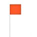 Orange Glo 25 pk 2 in x 3 in Safety Marking Flags with 15 in Wire Staffs