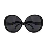Wavy Curly Drop Temple Extra Large Round Butterfly Sunglasses